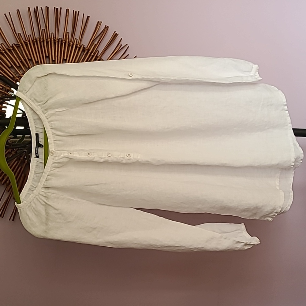 Le Phare De La Baleine White Linen Poet Blouse